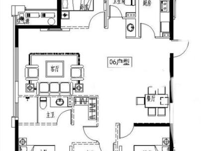 富悦江庭(上江村黄屿单元C-16地块) 4室 2厅 153平米