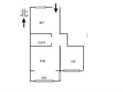 群艺大楼 2室 1厅 54平米