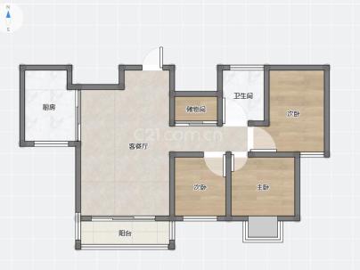 瑶溪住宅区五组团 3室 2厅 89.78平米