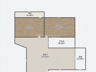 中侨大楼 2室 1厅 78.8平米