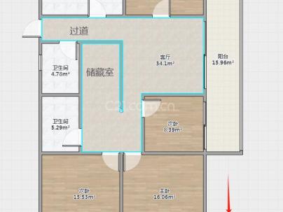 豪盛花苑 4室 2厅 163平米