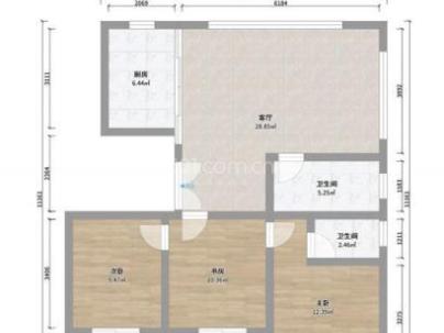 大公馆一期（新鸿花园） 3室 2厅 126平米