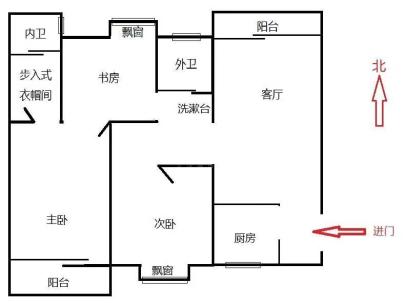 墨斗小区 3室 1厅 136平米