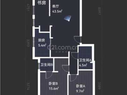 鸿汇名苑(壹品国际） 3室 2厅 107平米