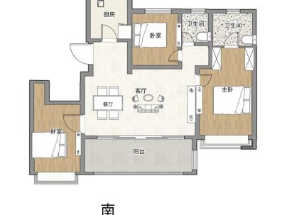 时代滨江上品揽悦园 3室 2厅 132平米