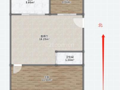 湖滨西楼 2室 2厅 58.58平米