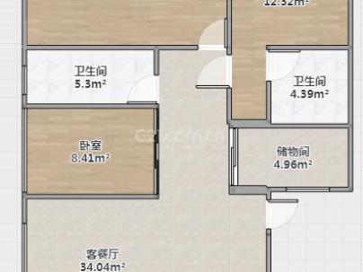 荣西花园 3室 2厅 118平米