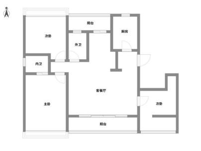 时代滨江上品揽悦园 3室 2厅 139平米