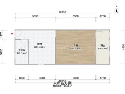 晏公殿巷 1室 1厅 38平米