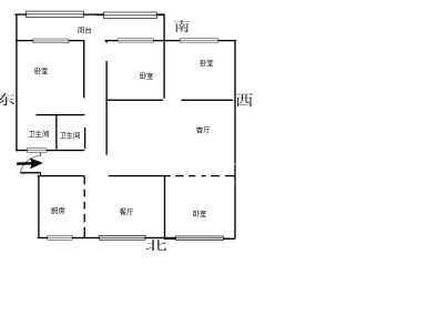 新桥6组团（金蟾六组团） 3室 2厅 120平米