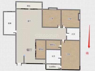 新田园六组团 3室 2厅 135.68平米