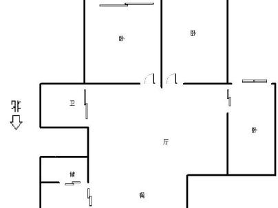 百榕大厦 3室 1厅 88.8平米