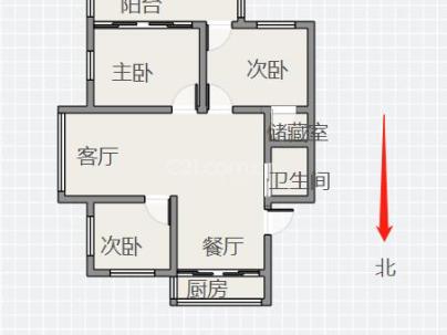 月落垟村教工宿舍 3室 2厅 94.01平米