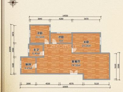 汇鸿家园 3室 1厅 90平米