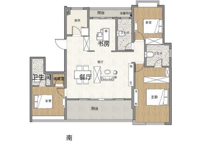 时代滨江上品揽悦园 4室 2厅 165平米