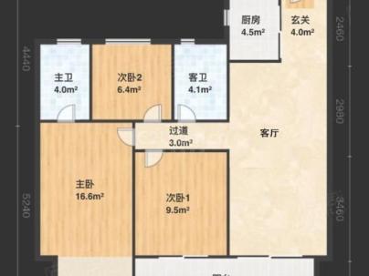 吾悦广场三期未来之城 3室 2厅 107平米