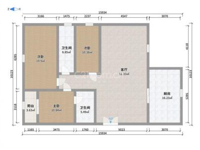 御溪景苑（永胜安置房） 3室 2厅 129.33平米