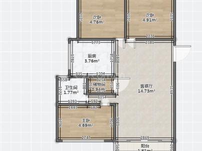 泽霞雅苑一组团 3室 2厅 97平米