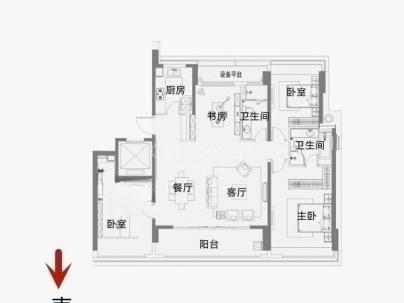 时代滨江上品揽江园 4室 2厅 139.18平米