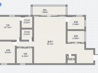 鸿翔锦园 3室 2厅 151平米