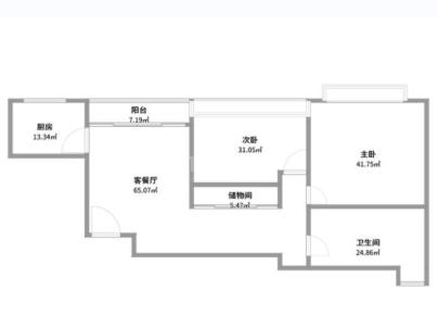 华城公寓 2室 1厅 155.5平米