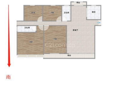 横西锦园 4室 2厅 171.51平米