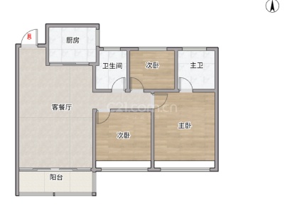 华润金悦澜湾 3室 2厅 93.76平米