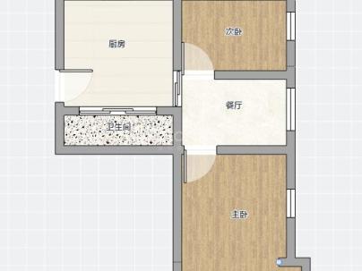 水心杨组团 2室 1厅 53.4平米