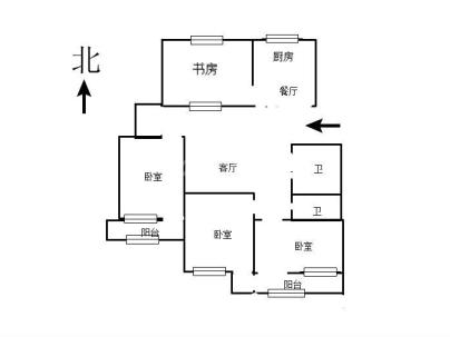 新桥2组团（金蟾二组团） 3室 2厅 113平米