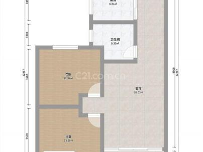 瓯鹿幸福里 2室 1厅 74.47平米