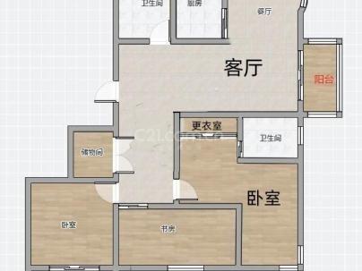 绿洲花园 3室 2厅 152.34平米