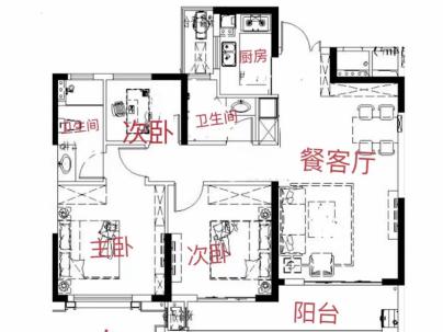 望悦江庭（开发区西单元C-16地块） 3室 2厅 103平米