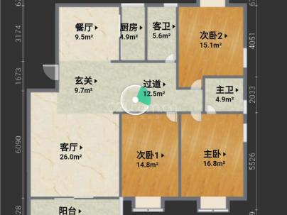 龙滨家园 3室 2厅 136.19平米