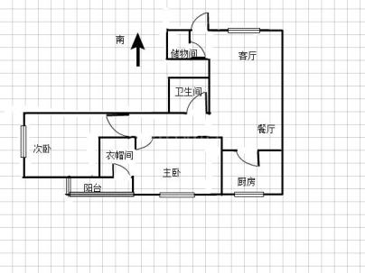 新街公寓 2室 1厅 95.27平米