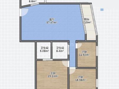 欧洲城二期 3室 2厅 148.86平米