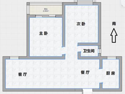 东立景园二组团 2室 2厅 83平米