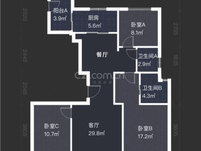 金域中央 3室 2厅 118平米