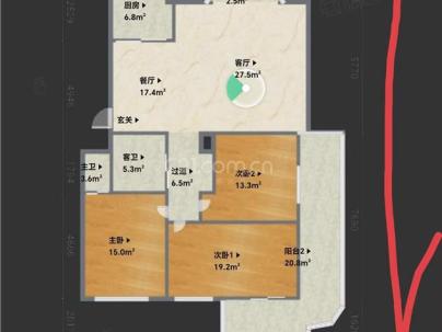 天豪公寓 3室 2厅 142平米