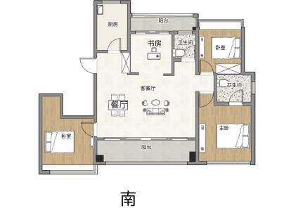 时代滨江上品揽悦园 3室 2厅 139平米