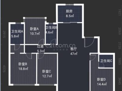 万科翡翠天地二期 4室 2厅 182平米