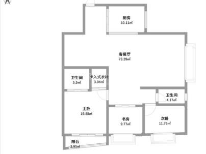 新田园二组团 3室 2厅 133.69平米