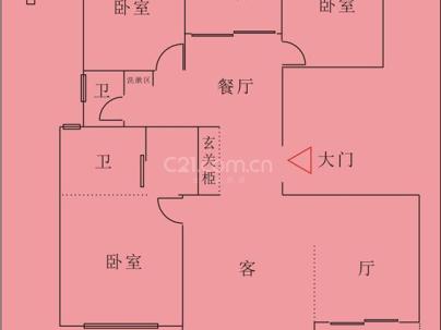 华鸿中央湖公馆 3室 2厅 117平米