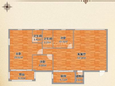 朔门大厦 3室 2厅 166平米
