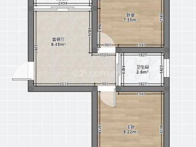 水心桔组团 2室 1厅 60平米