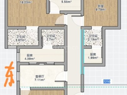 瑧鸿华庭（永中单元D-06地块） 2室 1厅 129平米