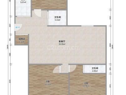 香滨左岸一组团 3室 2厅 128.5平米