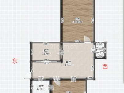华峰大厦（华峰公寓） 2室 1厅 83平米