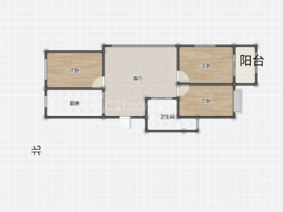 瑶溪住宅区二组团 3室 1厅 88平米