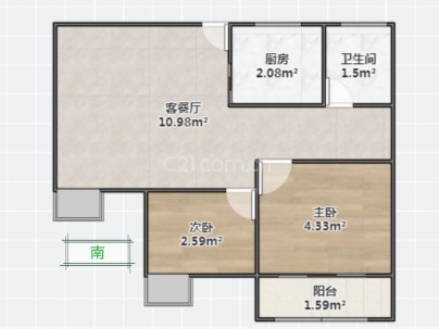 德香园 2室 2厅 85平米