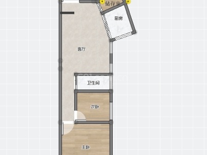 水心榕组团 2室 1厅 55平米
